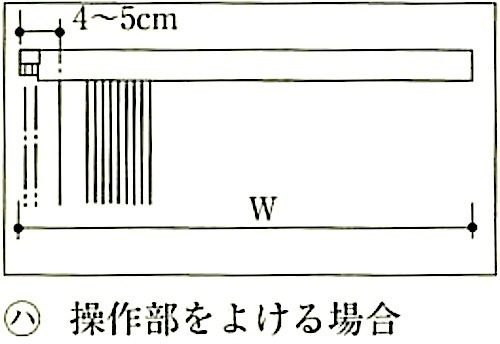 図20.2.14_縦形ブラインドの取付け方法と実測方法の関係（操作部をよける場合).jpg